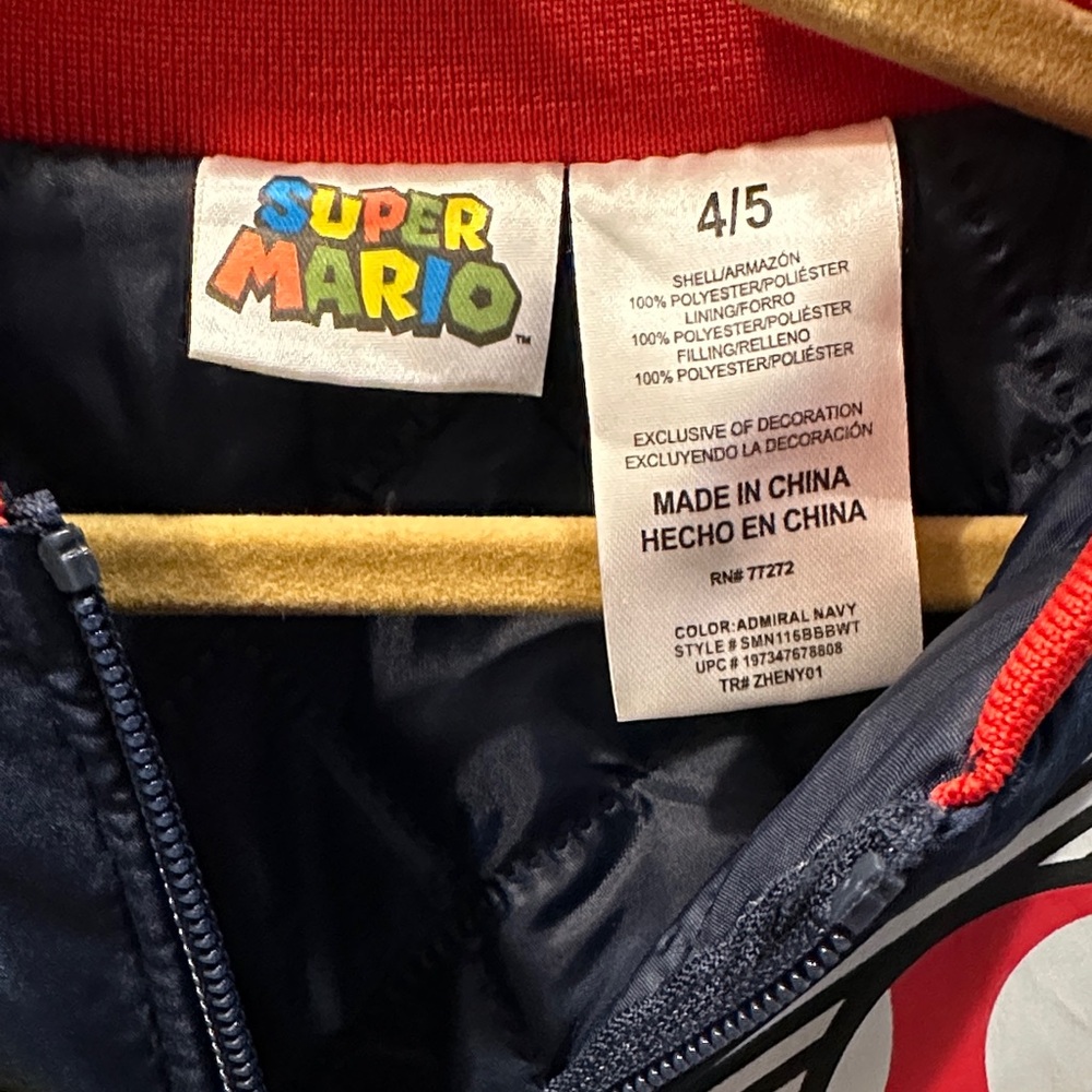 Super Mario Kids Puffer Jacket - Dark Blue - Picture 2 of 7